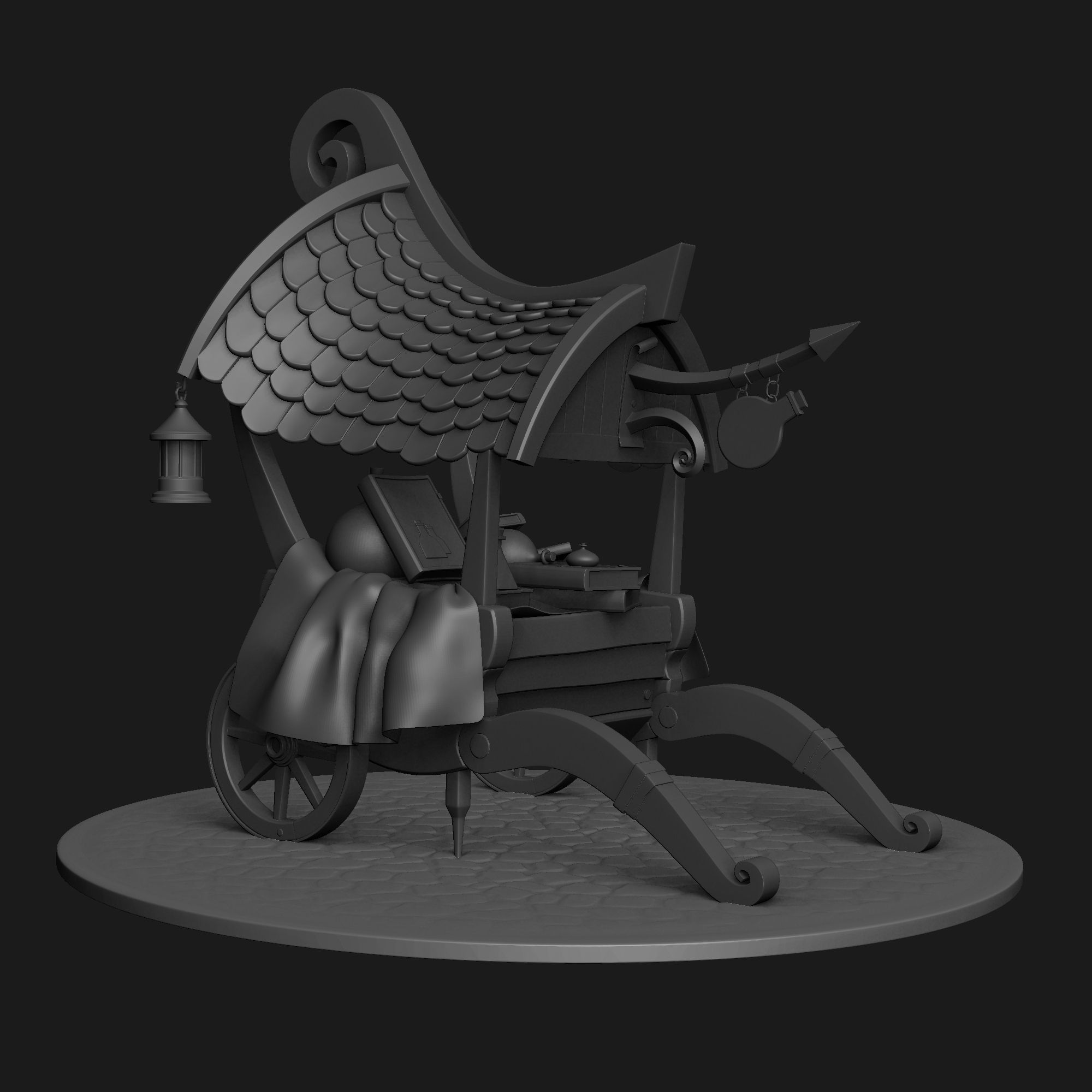 Stylized Magician Stall 3D model_6