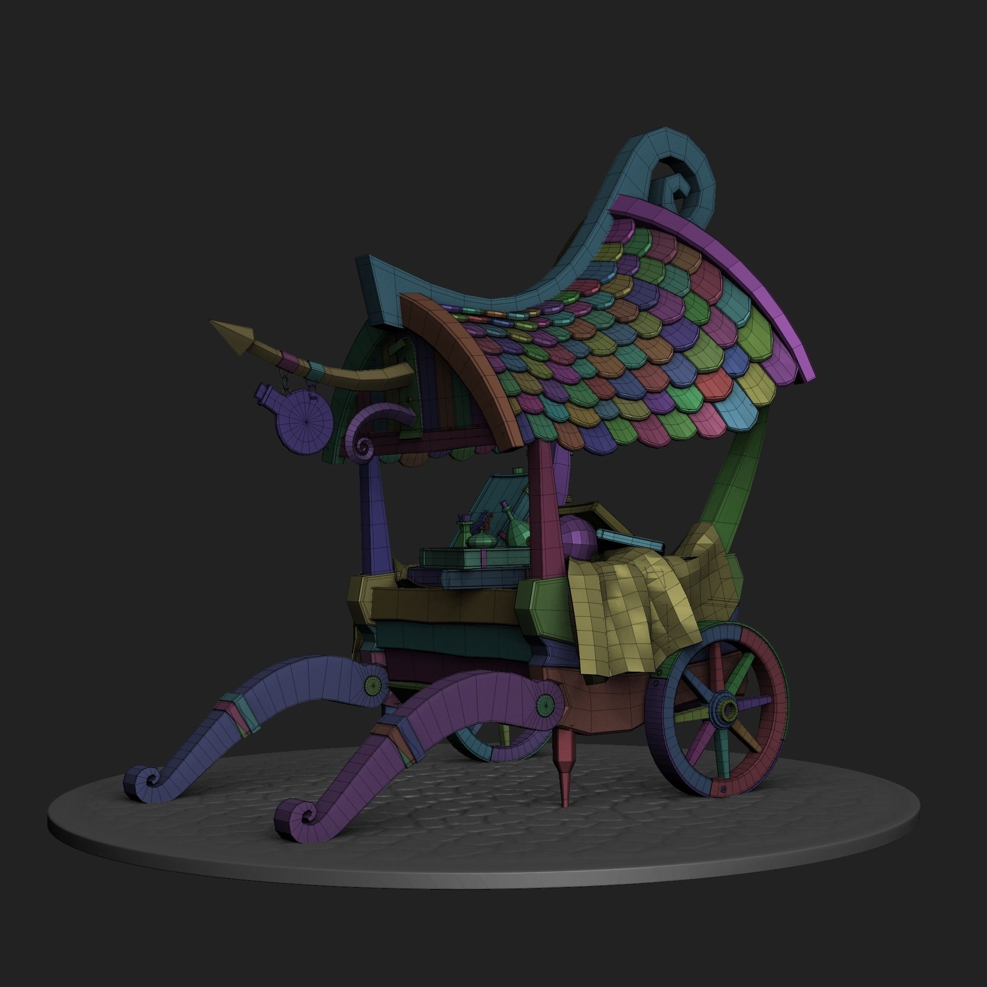 Stylized Magician Stall 3D model_12