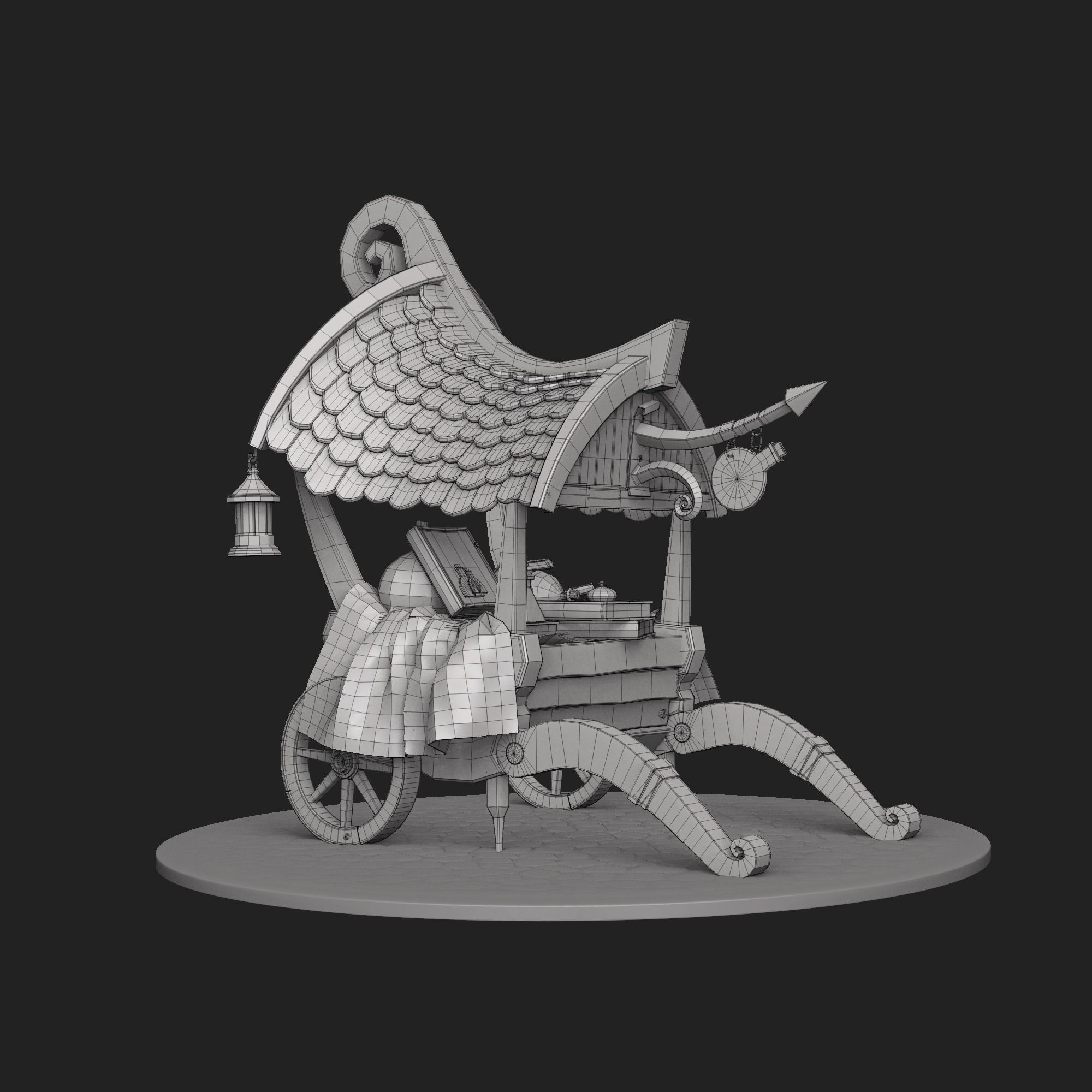 Stylized Magician Stall 3D model_11