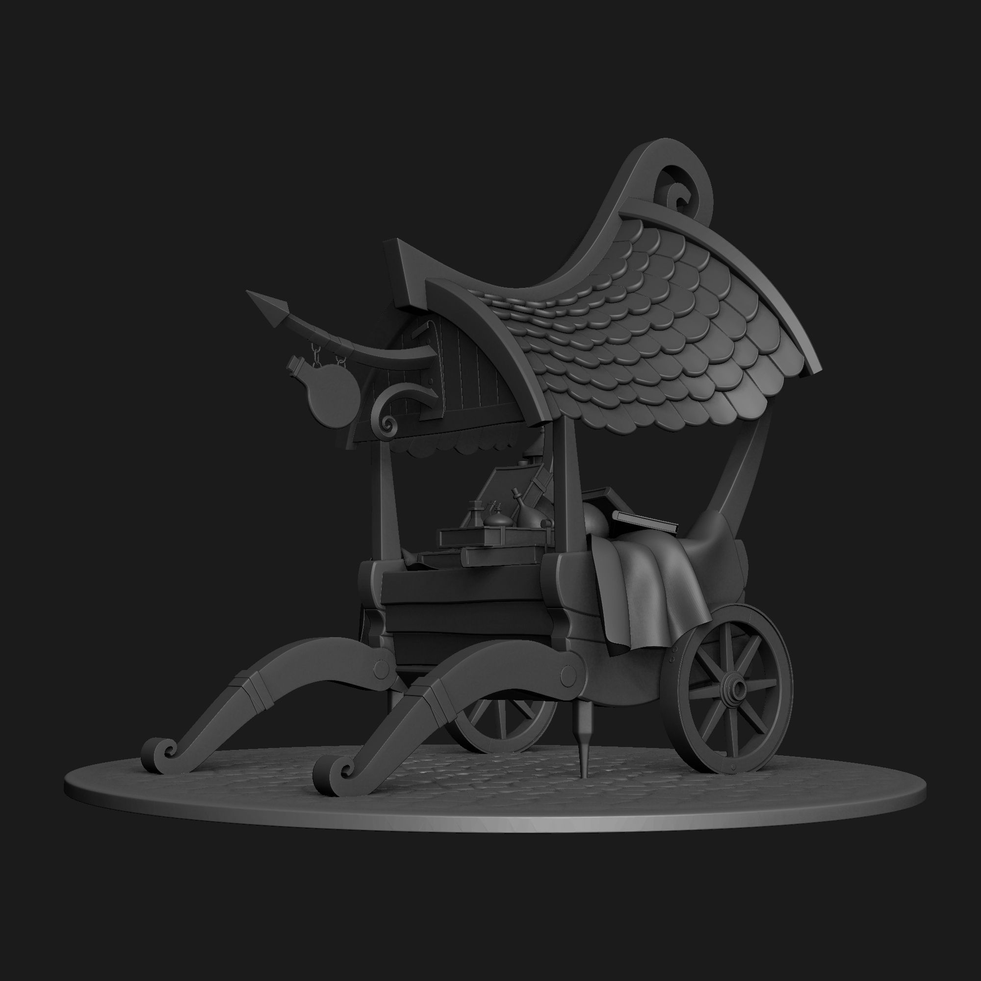 Stylized Magician Stall 3D model_1