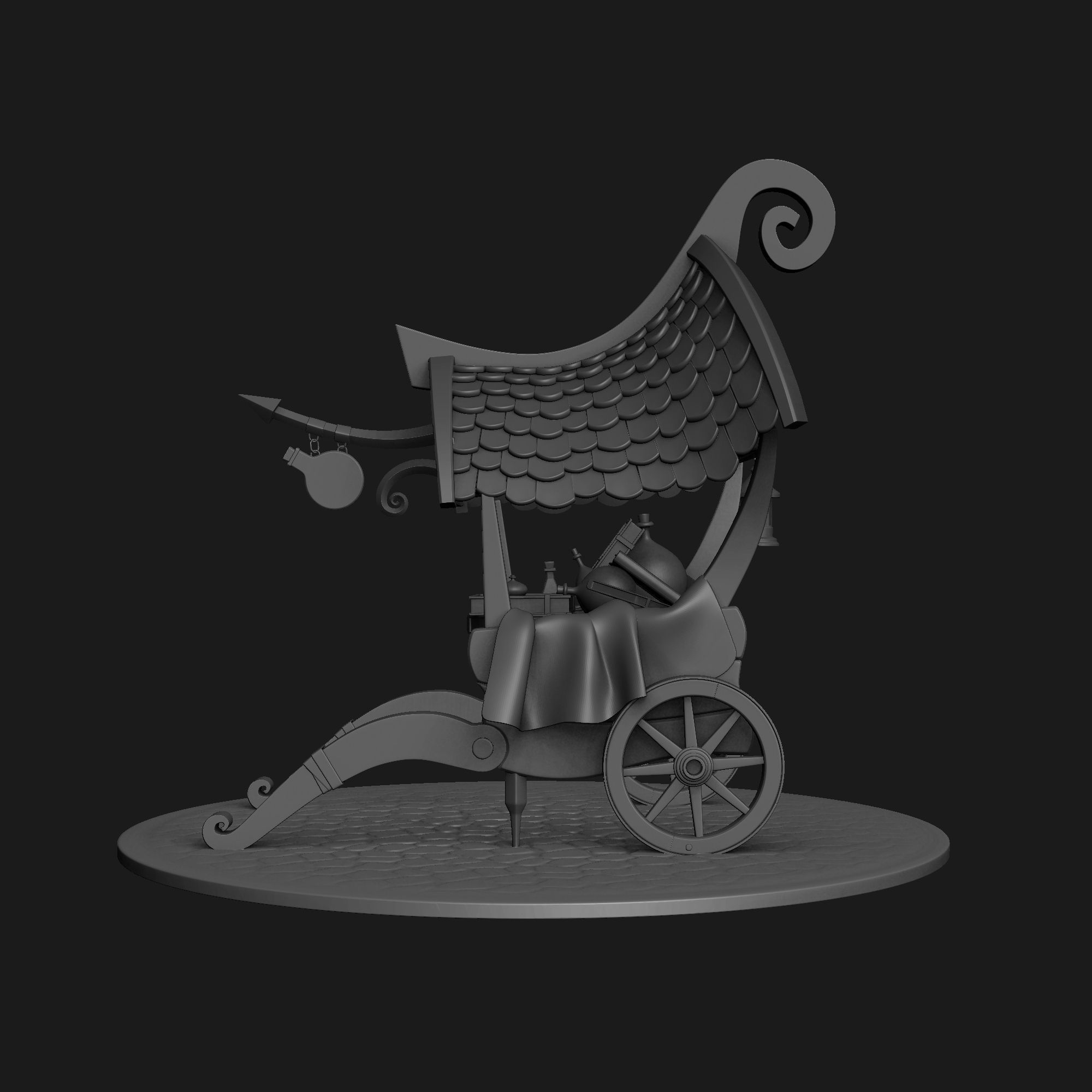 Stylized Magician Stall 3D model_2