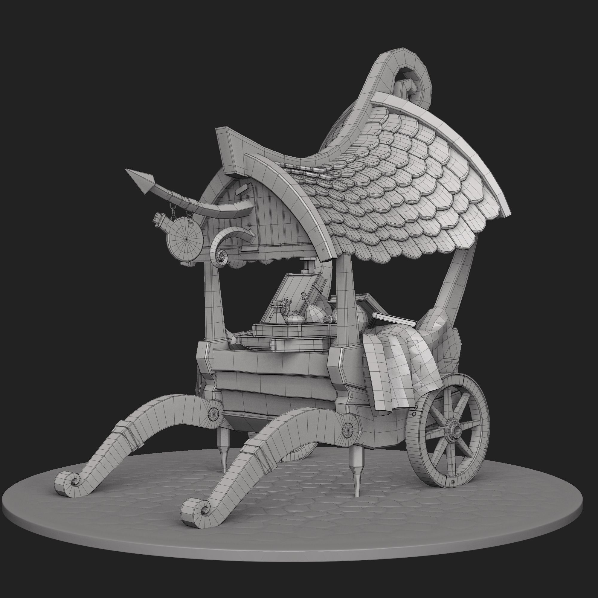 Stylized Magician Stall 3D model_7