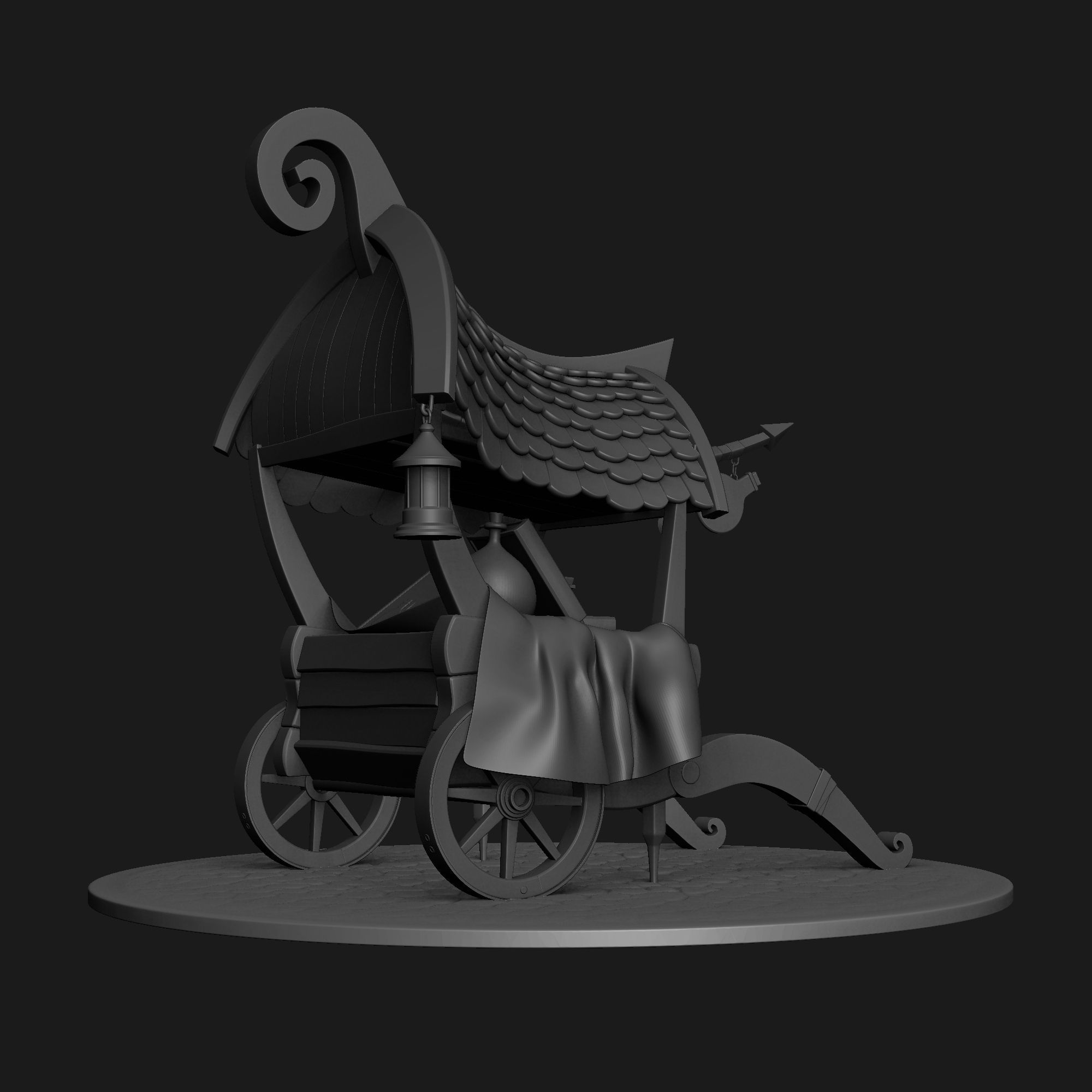 Stylized Magician Stall 3D model_4