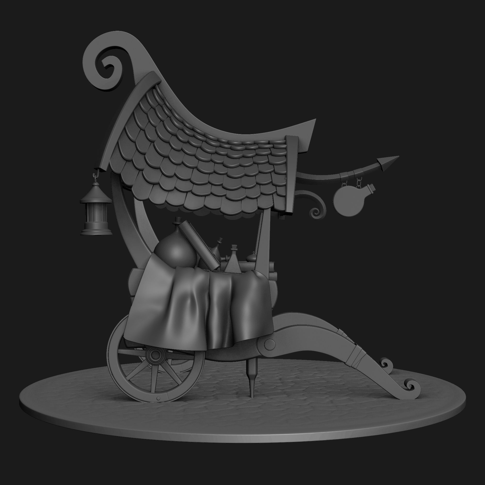 Stylized Magician Stall 3D model_5