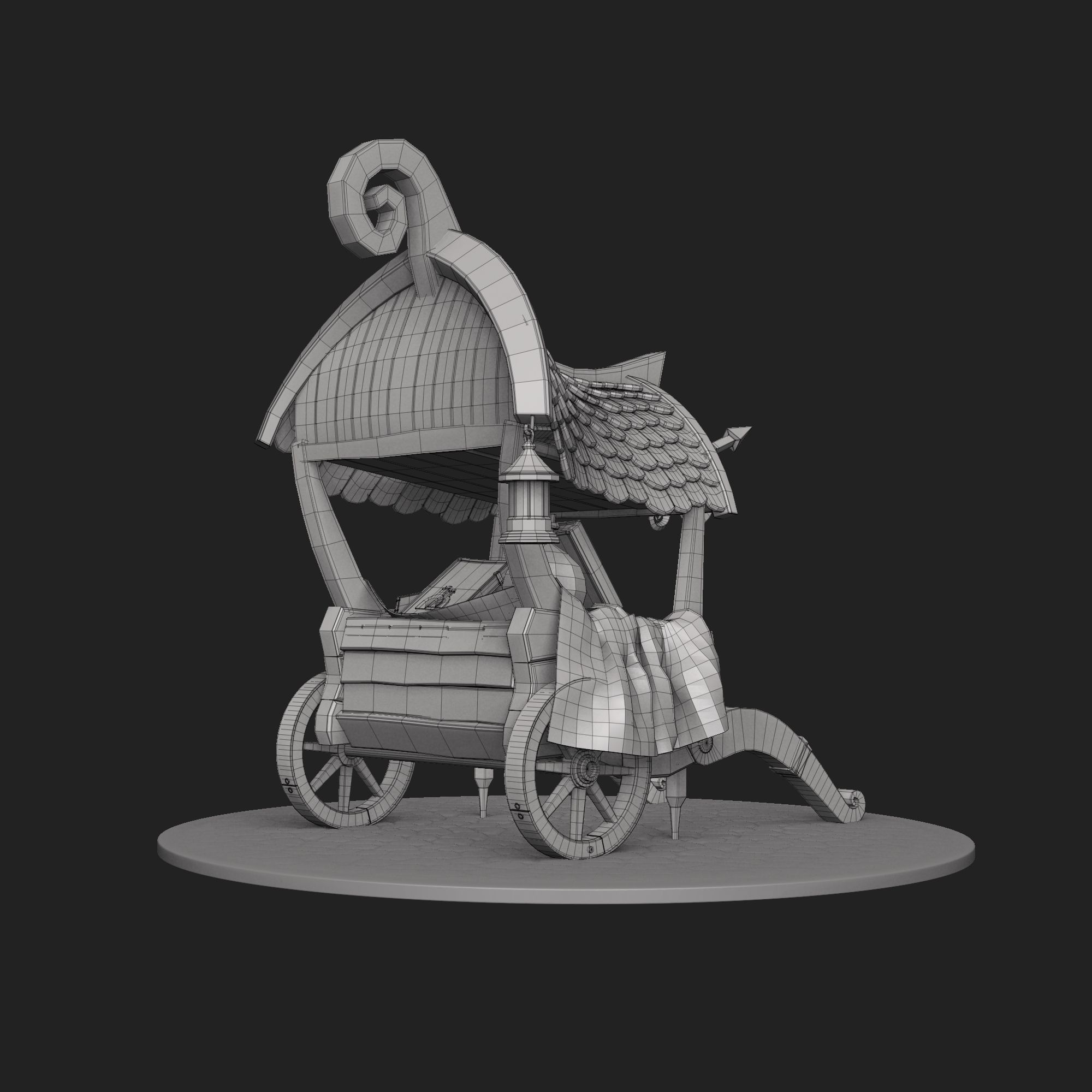 Stylized Magician Stall 3D model_10