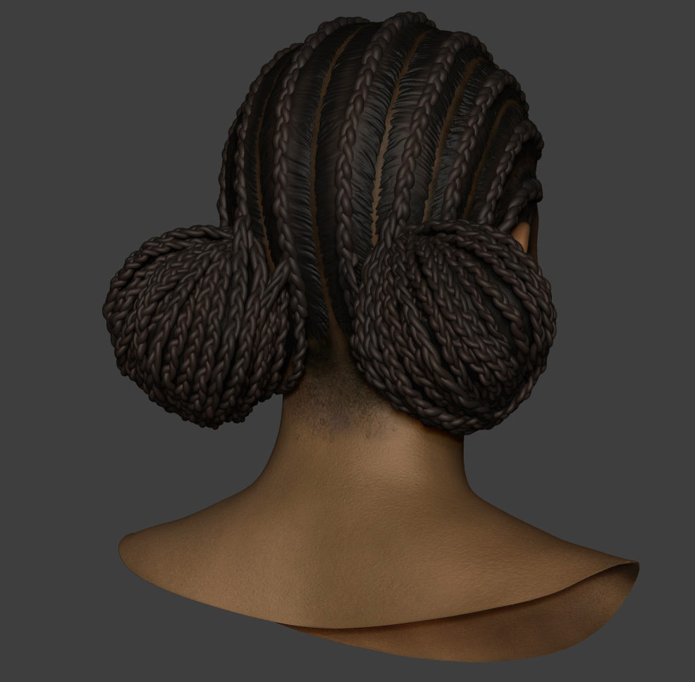 Marsai Martin Head sculpt Low-poly 3D model_10