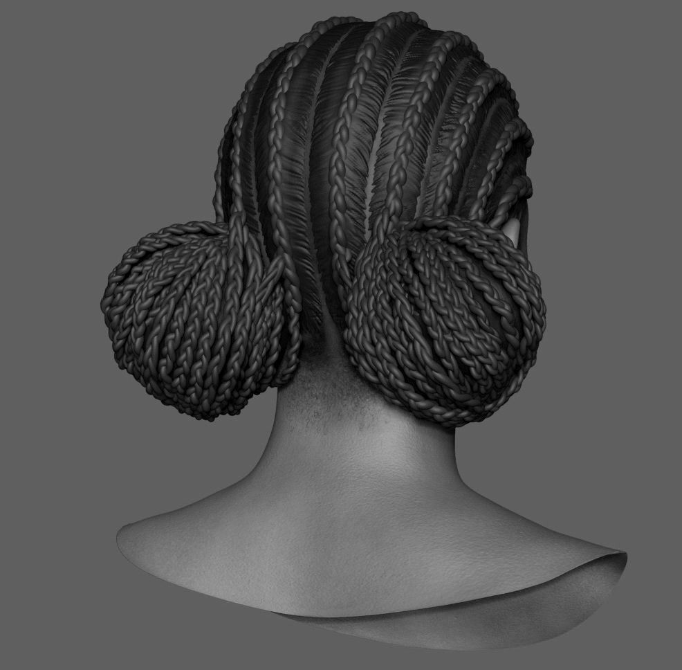 Marsai Martin Head sculpt Low-poly 3D model_9