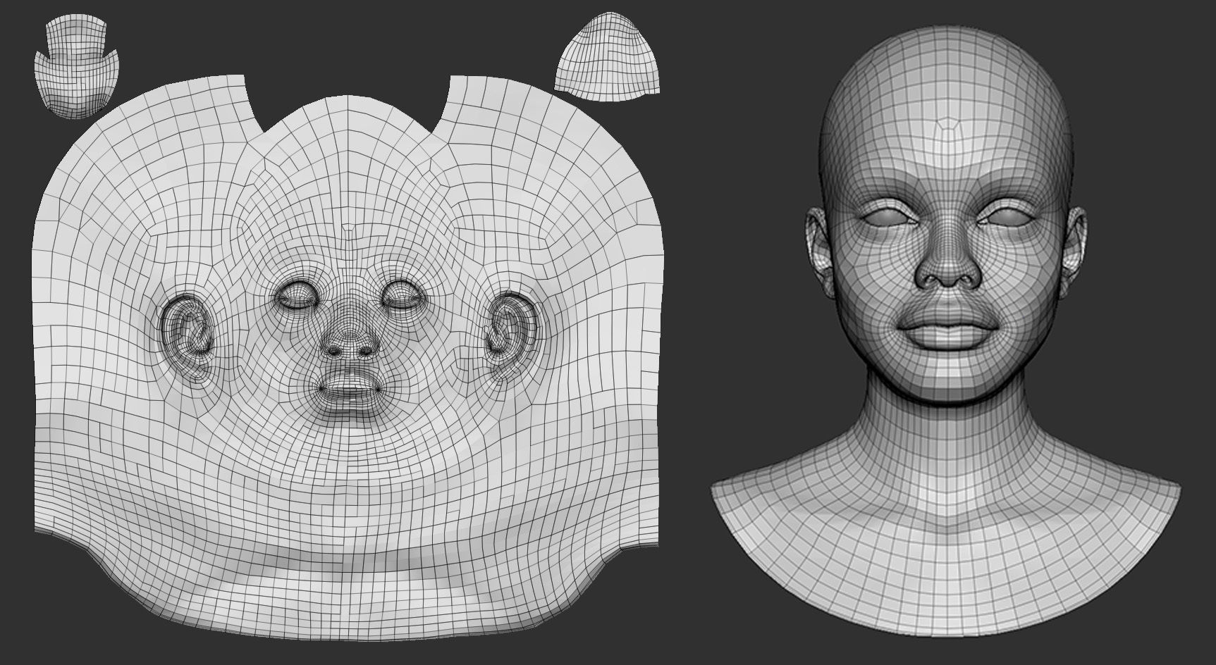 Marsai Martin Head sculpt Low-poly 3D model_12