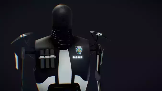 Robot Sci Fi Police Enforcer Low-poly 3D model