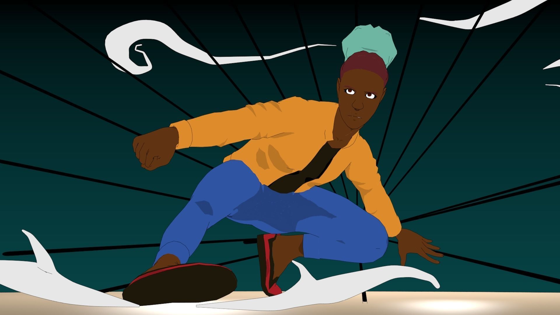 anime Girl  Low-poly 3D model_2