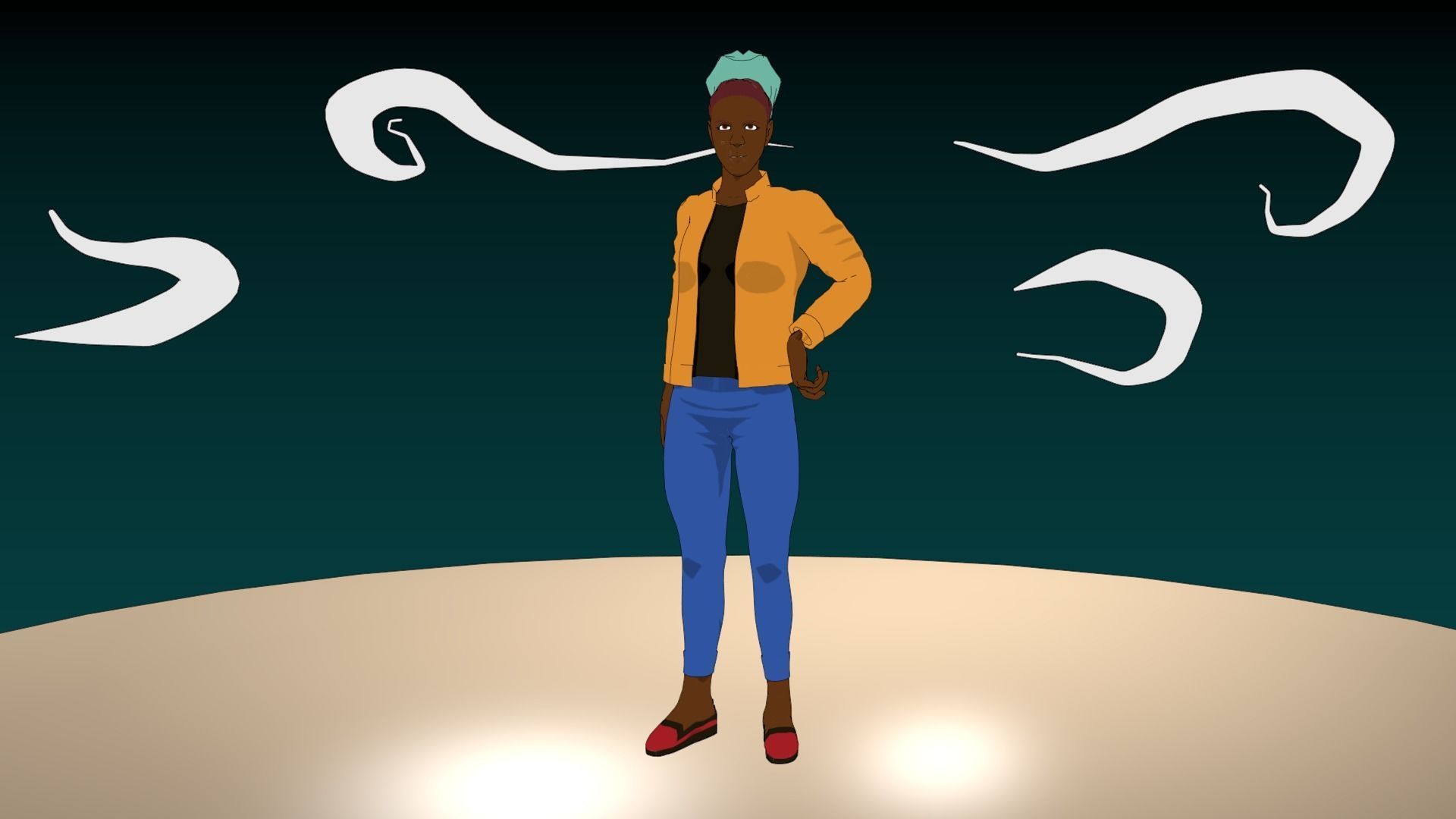 anime Girl  Low-poly 3D model_3