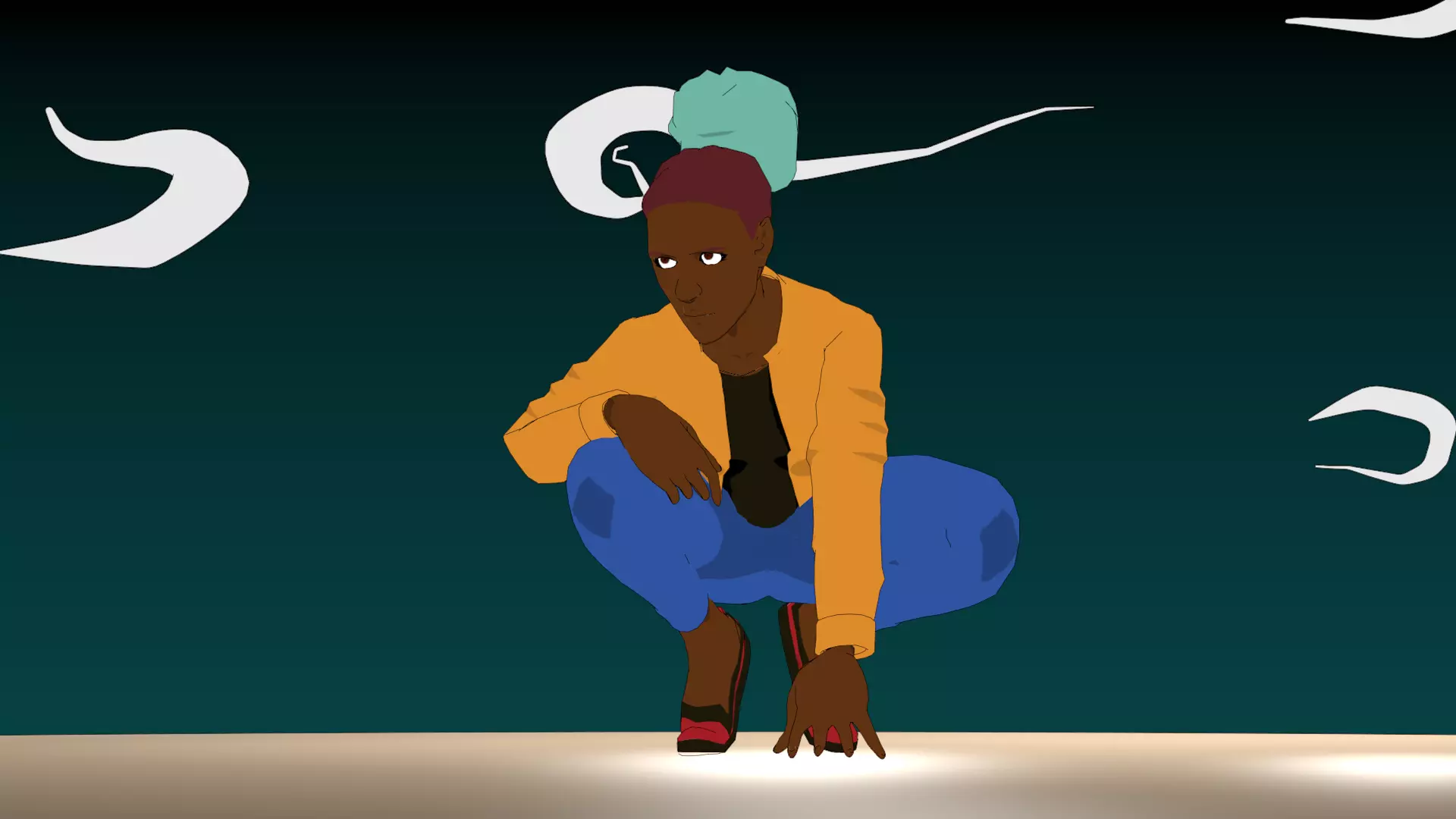 anime Girl  Low-poly 3D model_0