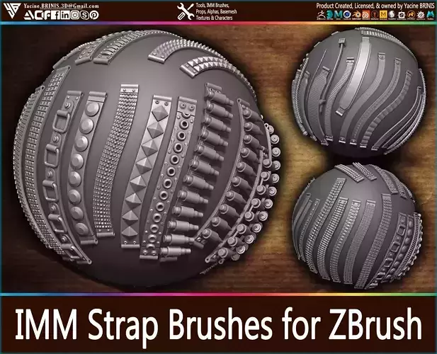 40 IMM Strap Brushes for ZBrush