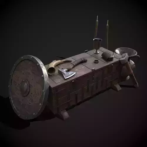 Medieval Props Chest Display 3D Model Collection
