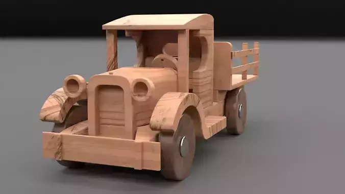 Wood toy truck