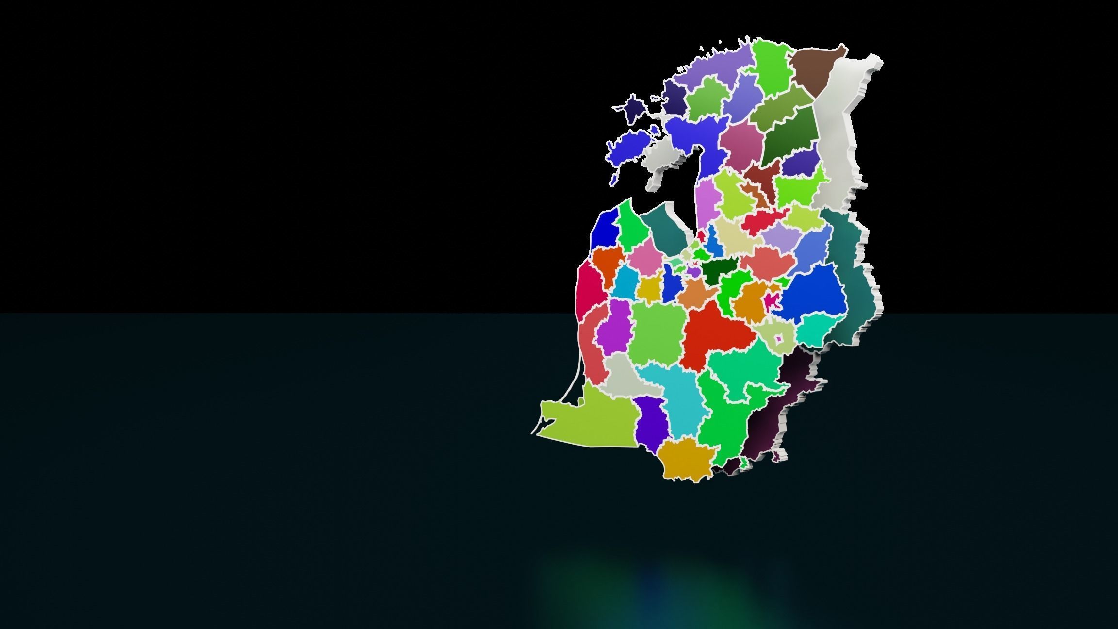 KALININGRAD LATVIA LITHUANIA ESTONIA POLITICAL MAP LAYOUT Low-poly 3D model_16