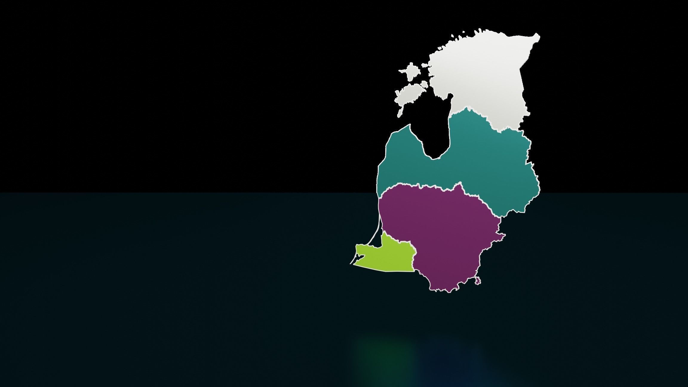 KALININGRAD LATVIA LITHUANIA ESTONIA POLITICAL MAP LAYOUT Low-poly 3D model_15