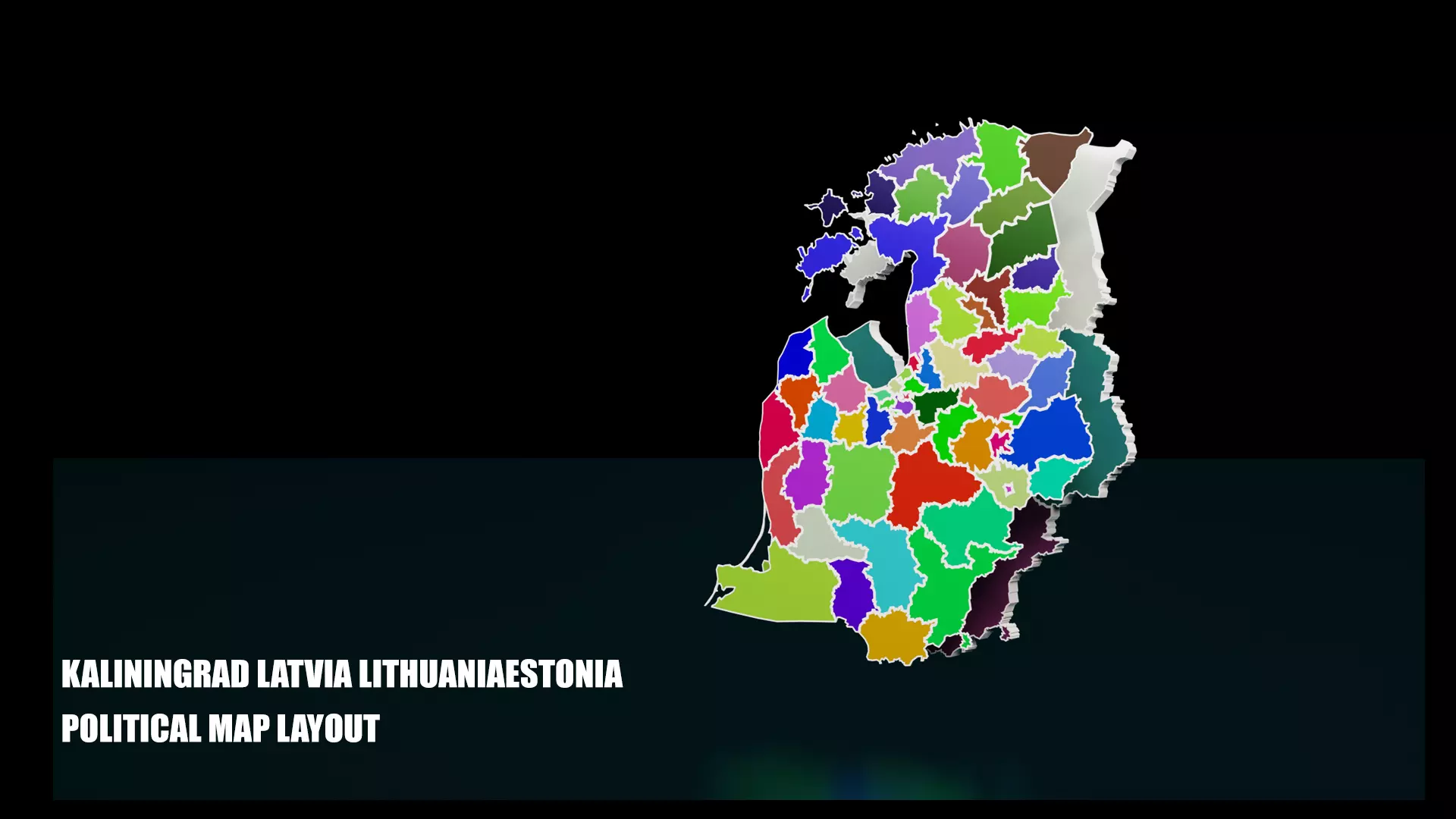 KALININGRAD LATVIA LITHUANIA ESTONIA POLITICAL MAP LAYOUT Low-poly 3D model_0