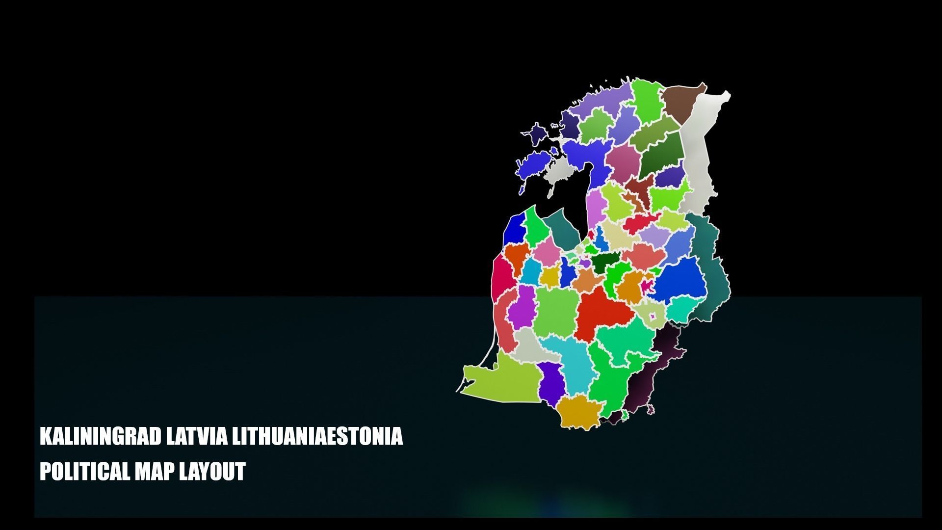 KALININGRAD LATVIA LITHUANIA ESTONIA POLITICAL MAP LAYOUT Low-poly 3D model_12