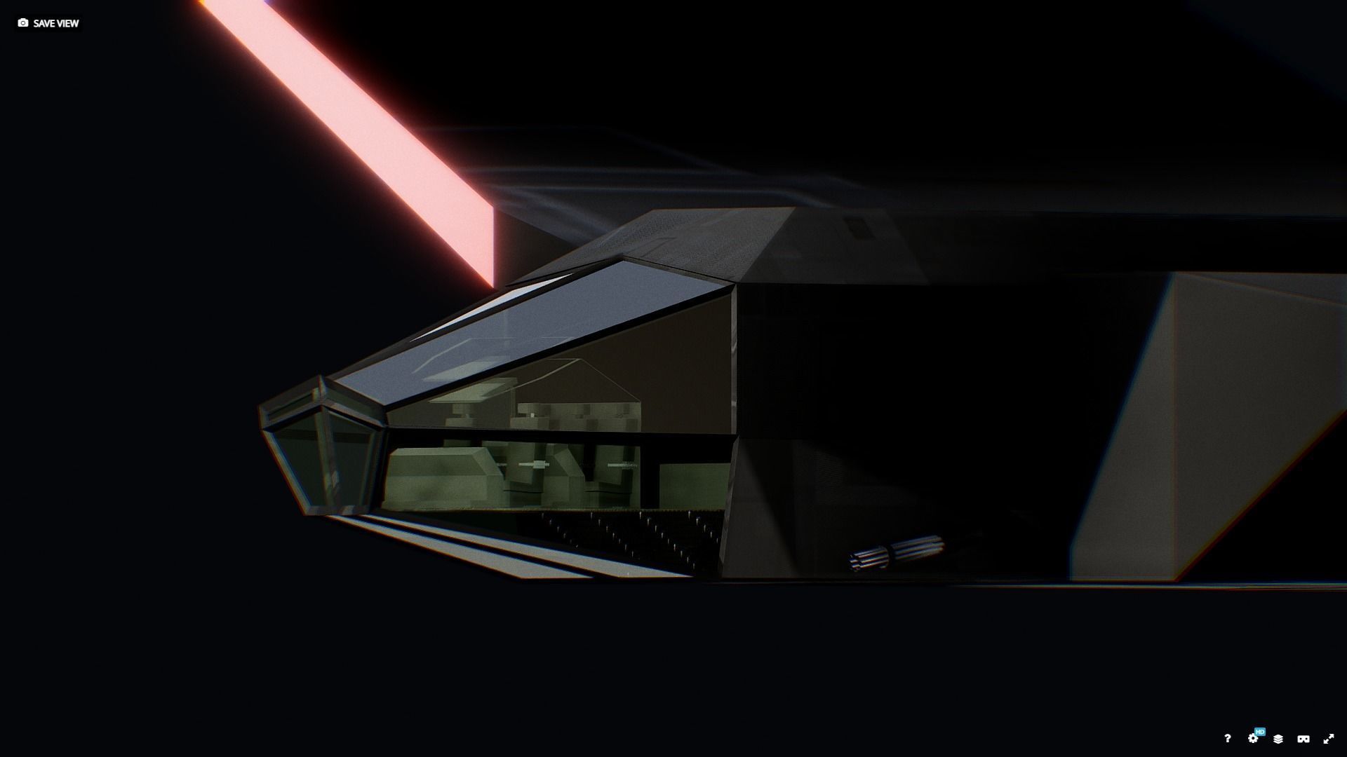 Futuristic Sci Fi AirForce Space Ship Transport Low-poly 3D model_5