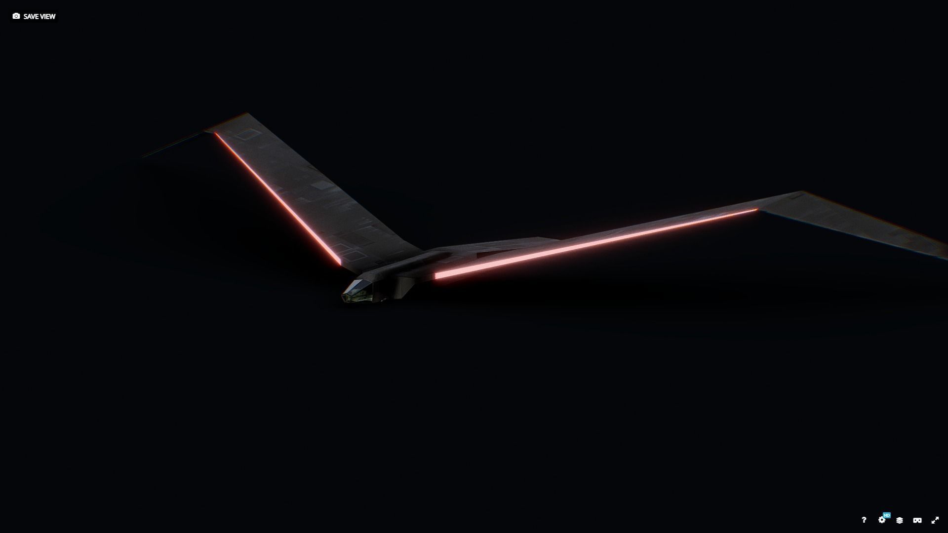 Futuristic Sci Fi AirForce Space Ship Transport Low-poly 3D model_2