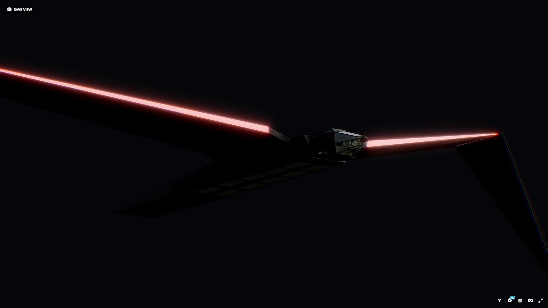 Futuristic Sci Fi AirForce Space Ship Transport Low-poly 3D model_4