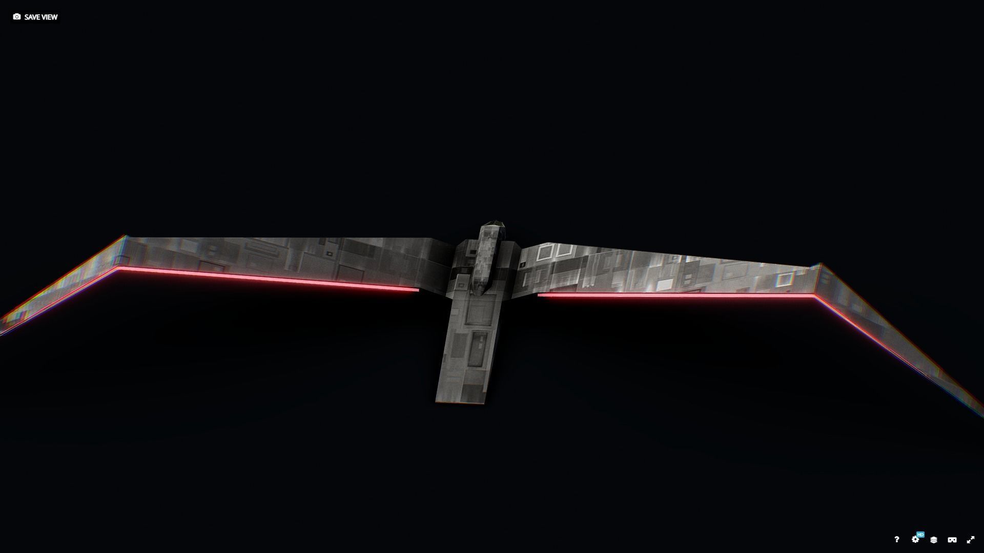 Futuristic Sci Fi AirForce Space Ship Transport Low-poly 3D model_3