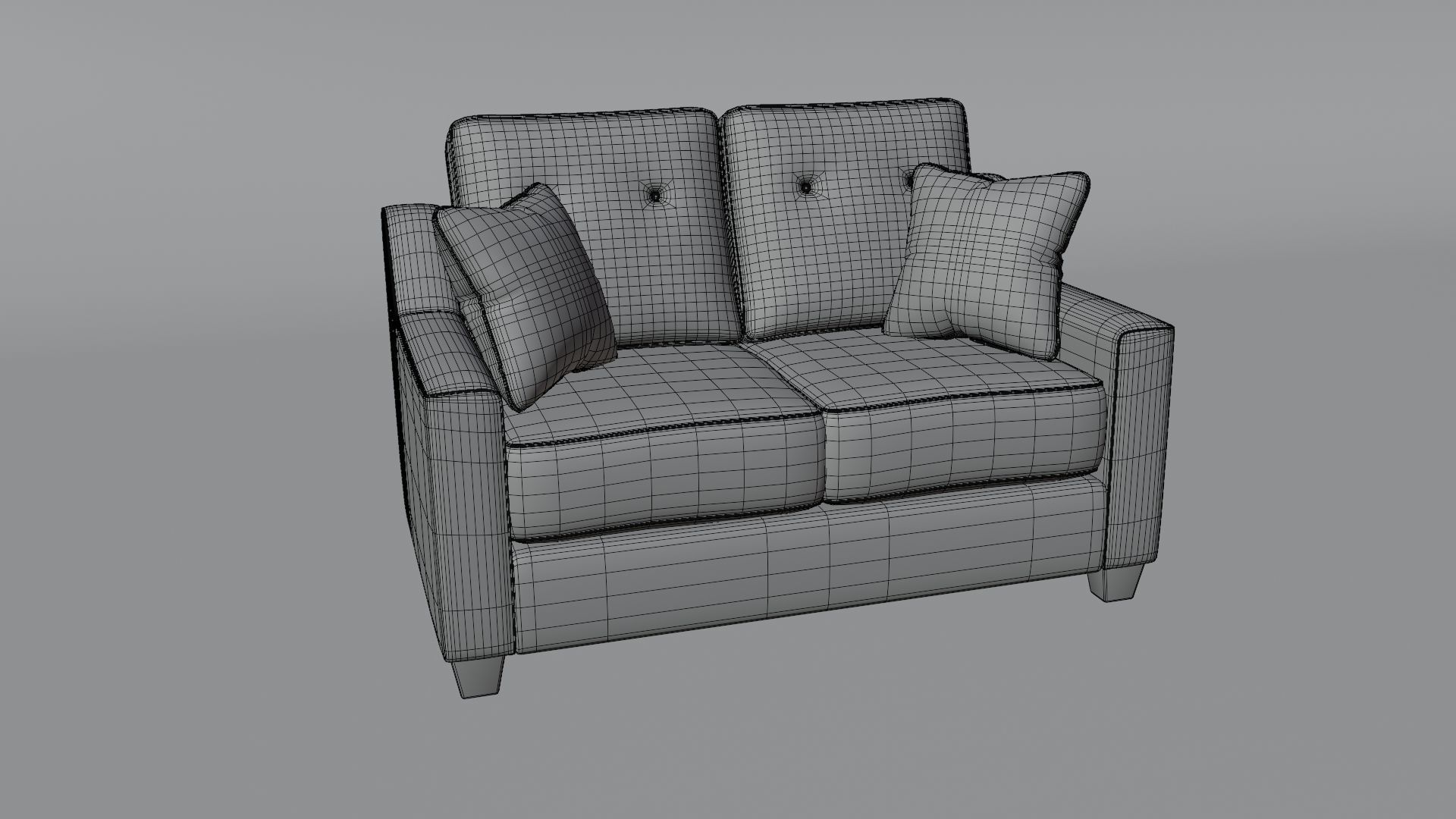 Sofa 2 Seater - v4 Low-poly 3D model_4