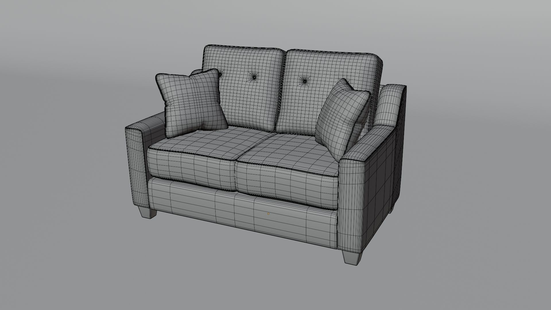 Sofa 2 Seater - v4 Low-poly 3D model_5
