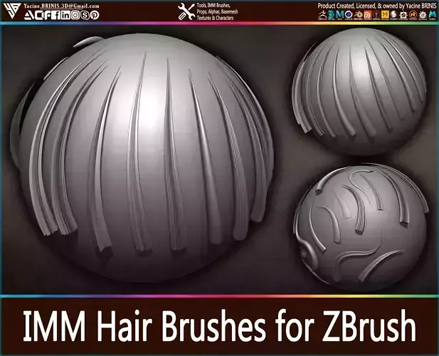 IMM Hair Brushes for ZBrush