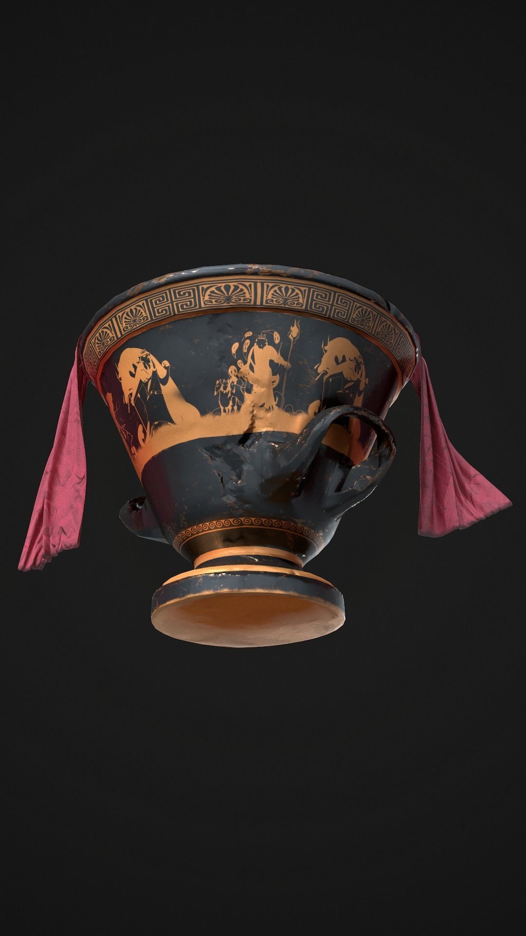 Greek Vase Low-poly 3D model_8