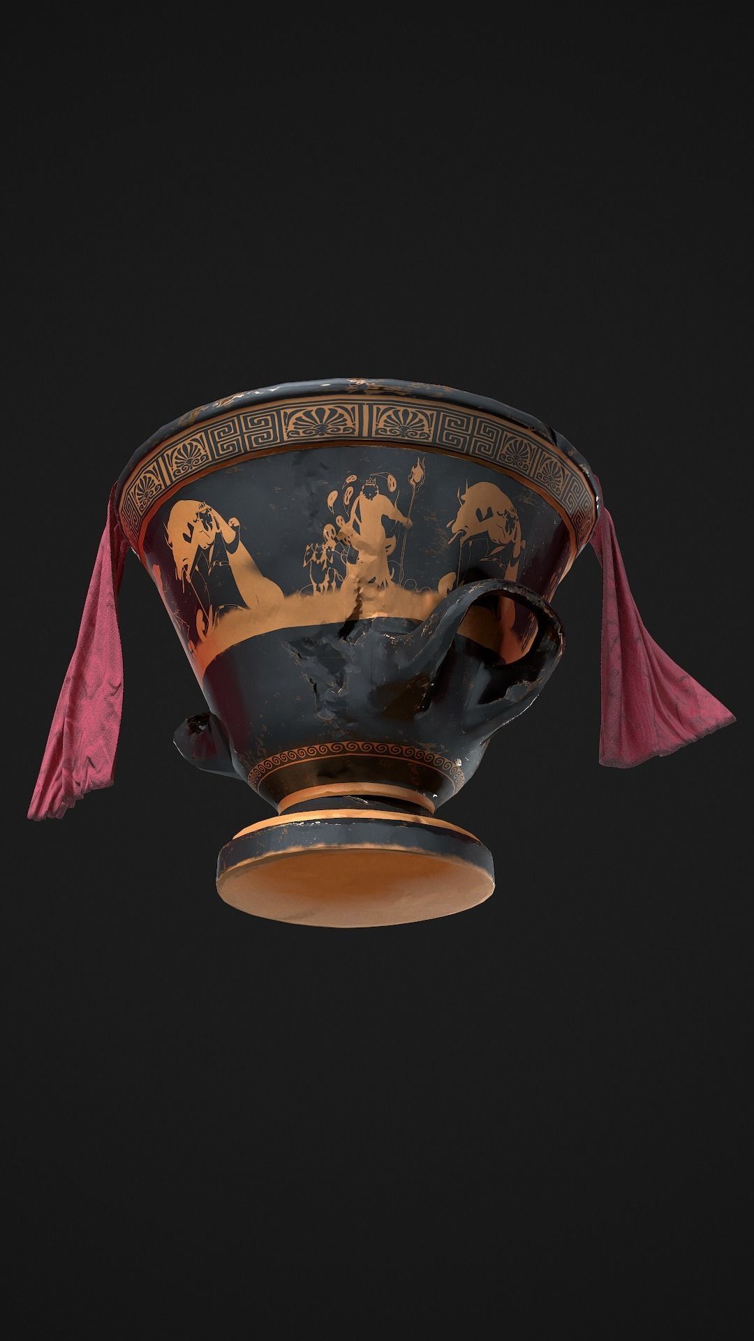 Greek Vase Low-poly 3D model_11