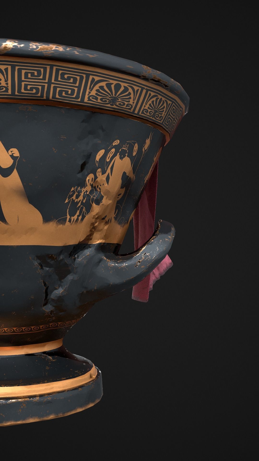 Greek Vase Low-poly 3D model_5