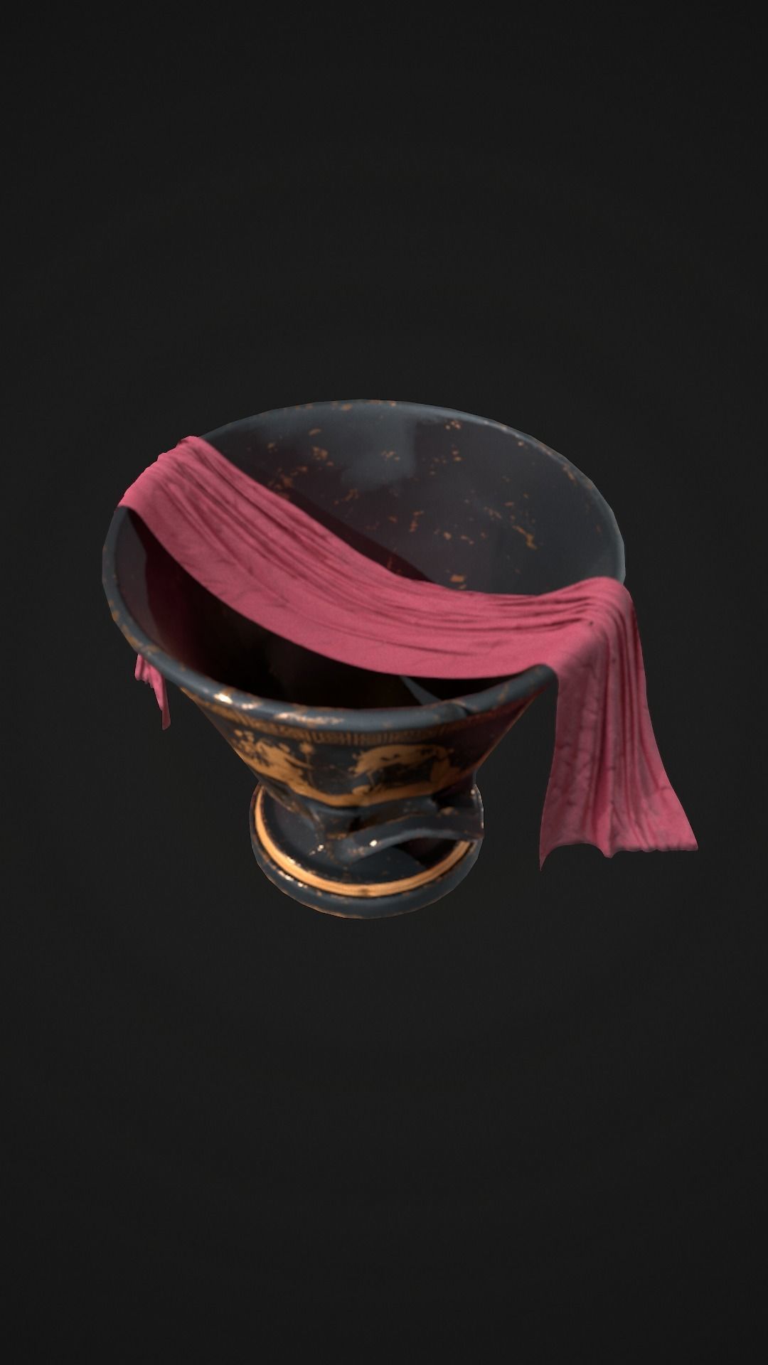 Greek Vase Low-poly 3D model_9