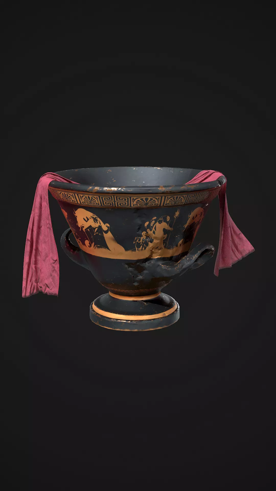 Greek Vase Low-poly 3D model_0
