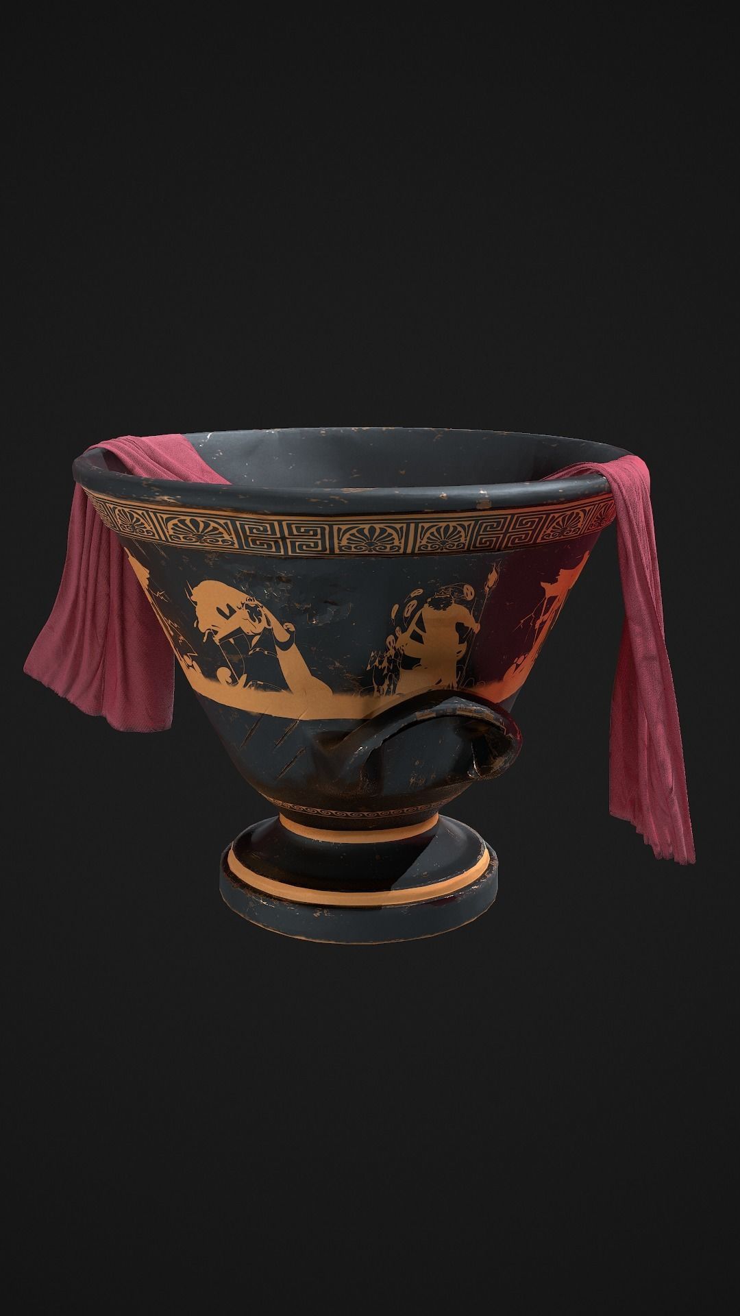 Greek Vase Low-poly 3D model_6