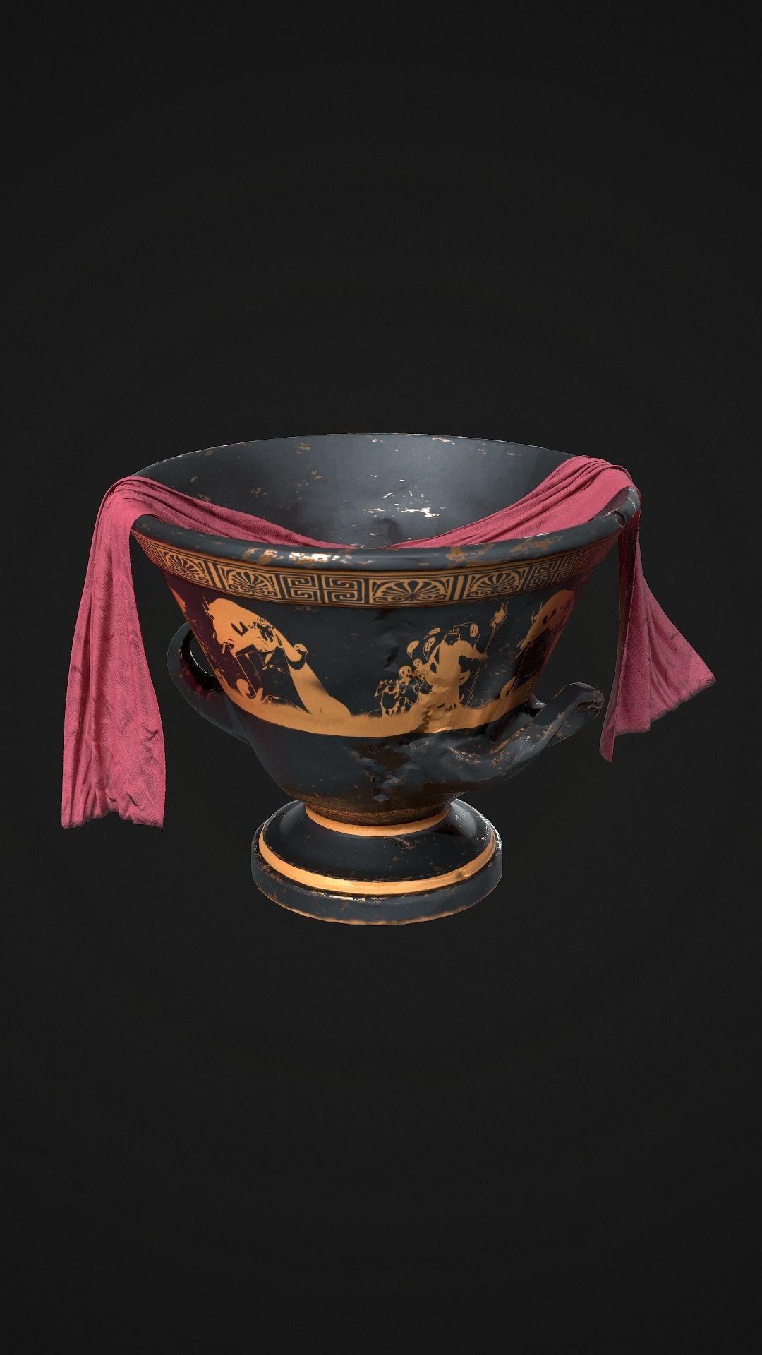 Greek Vase Low-poly 3D model_19