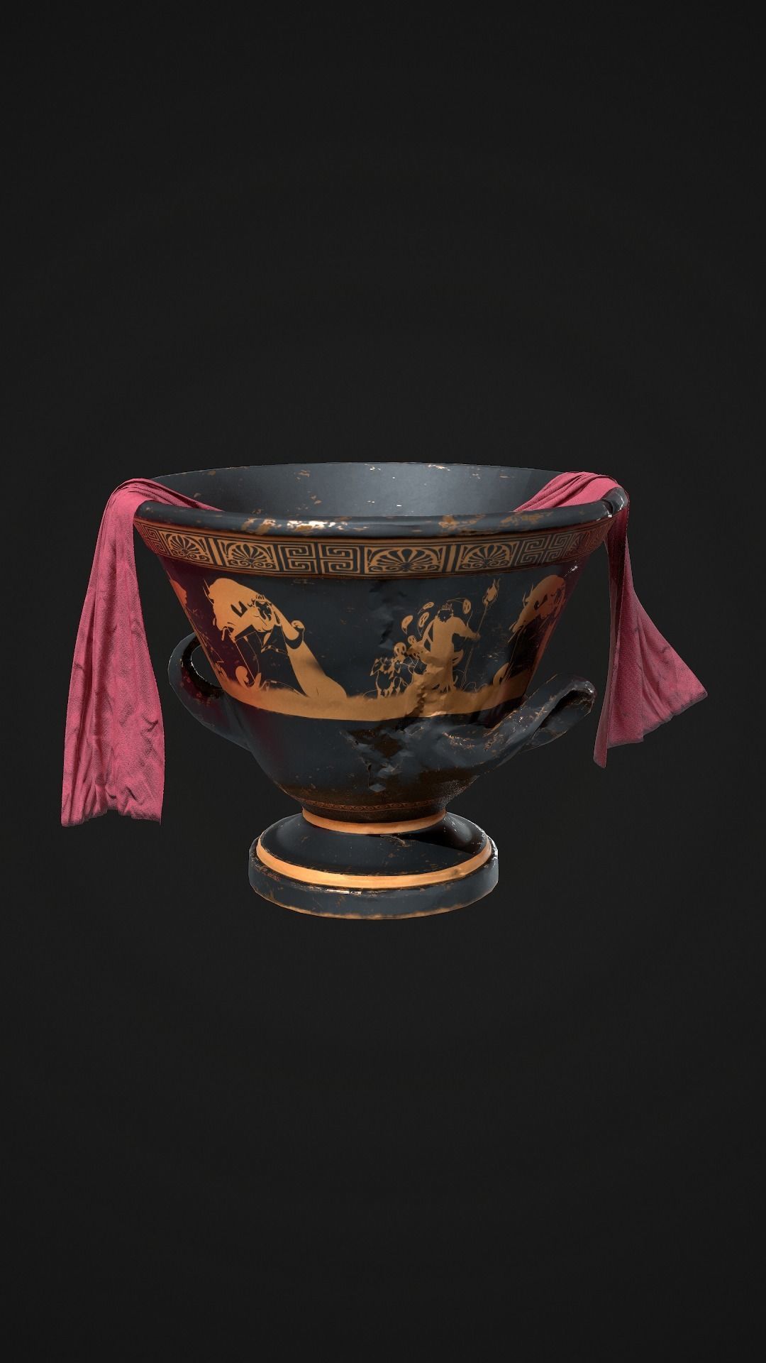 Greek Vase Low-poly 3D model_13