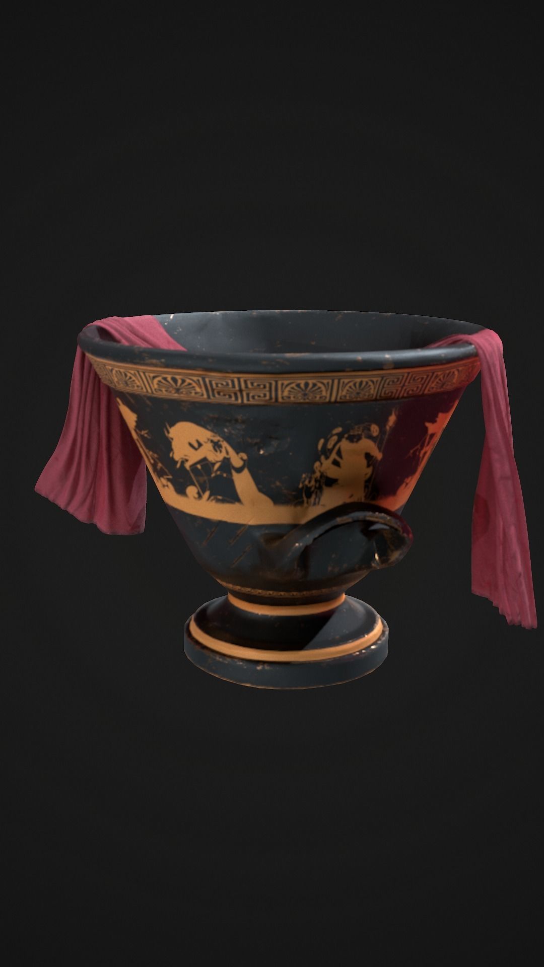 Greek Vase Low-poly 3D model_10