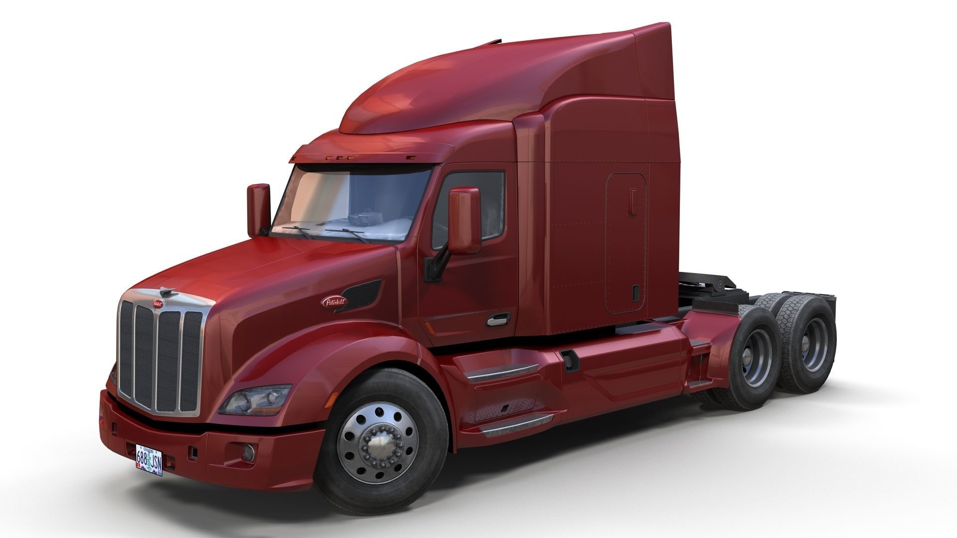 Peterbilt 579 truck Low-poly 3D model_2