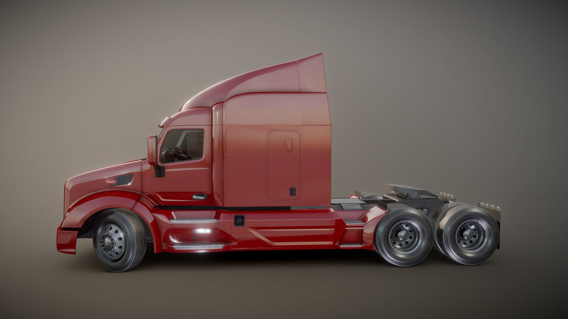 Peterbilt 579 truck Low-poly 3D model_20
