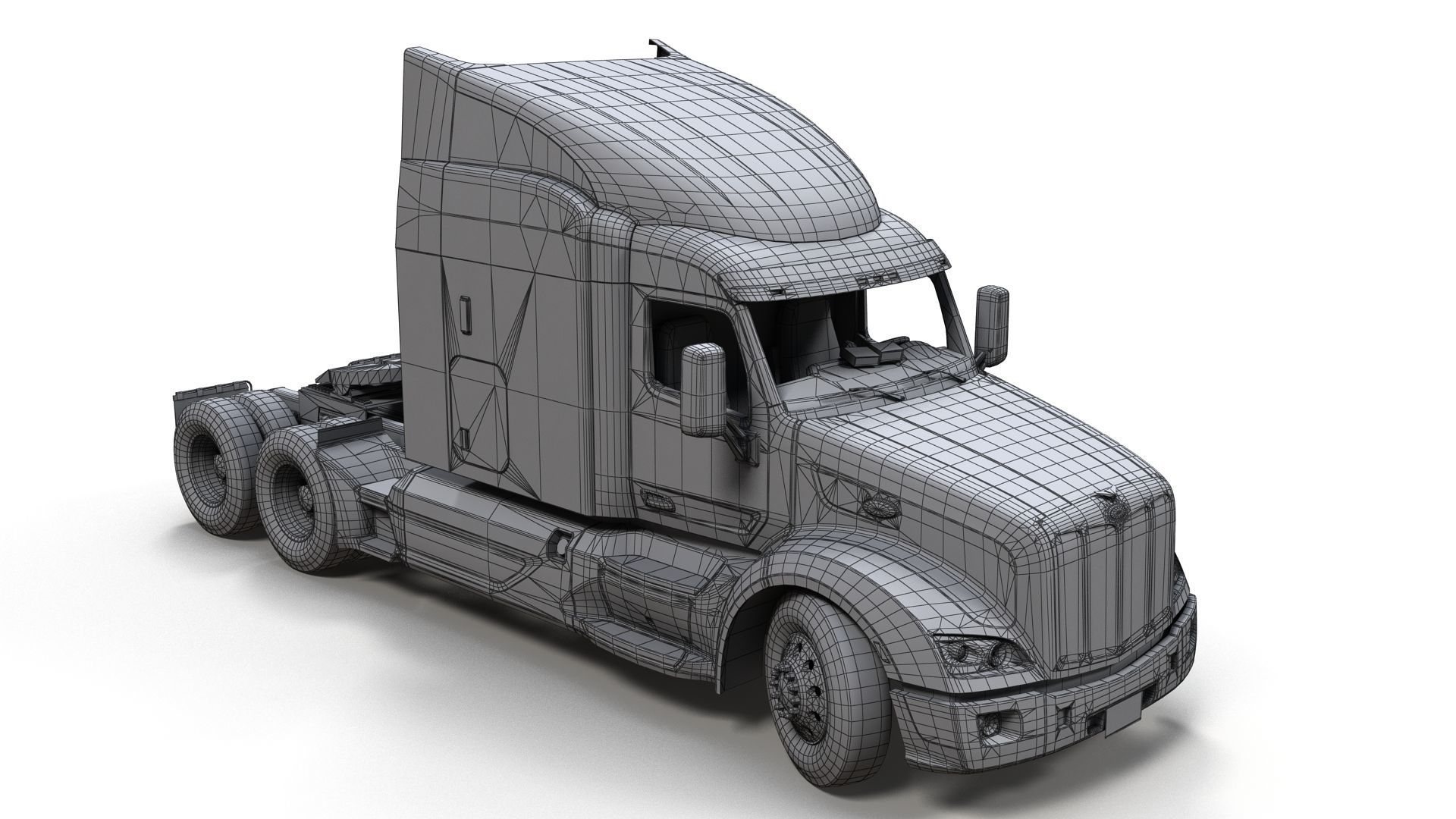 Peterbilt 579 truck Low-poly 3D model_15