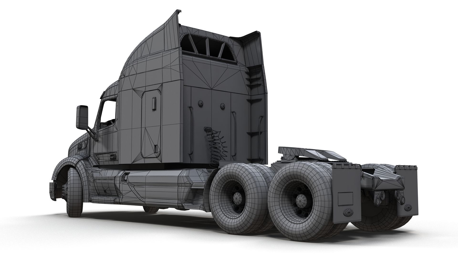 Peterbilt 579 truck Low-poly 3D model_16