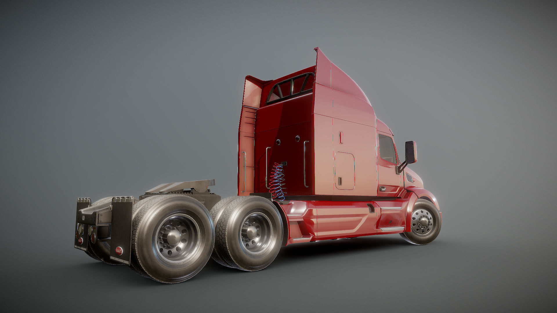 Peterbilt 579 truck Low-poly 3D model_23