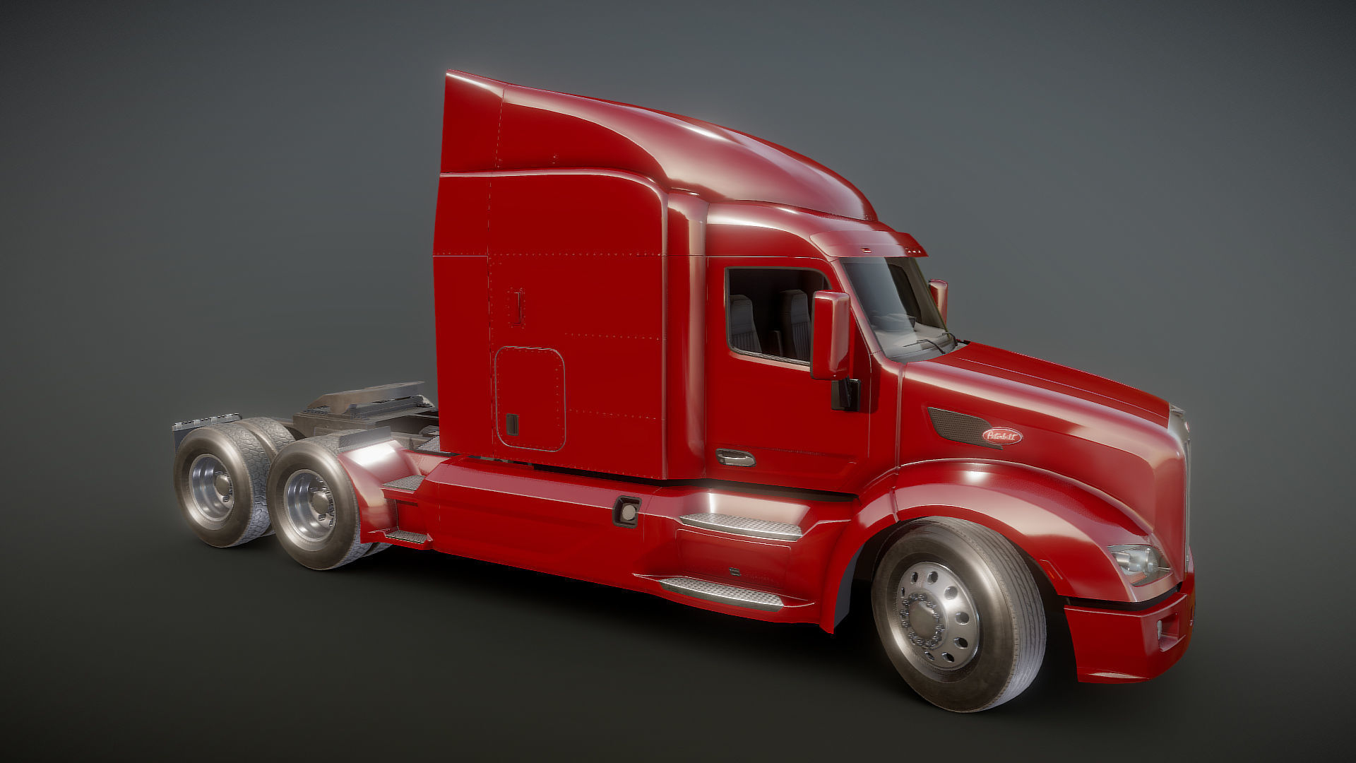 Peterbilt 579 truck Low-poly 3D model_21