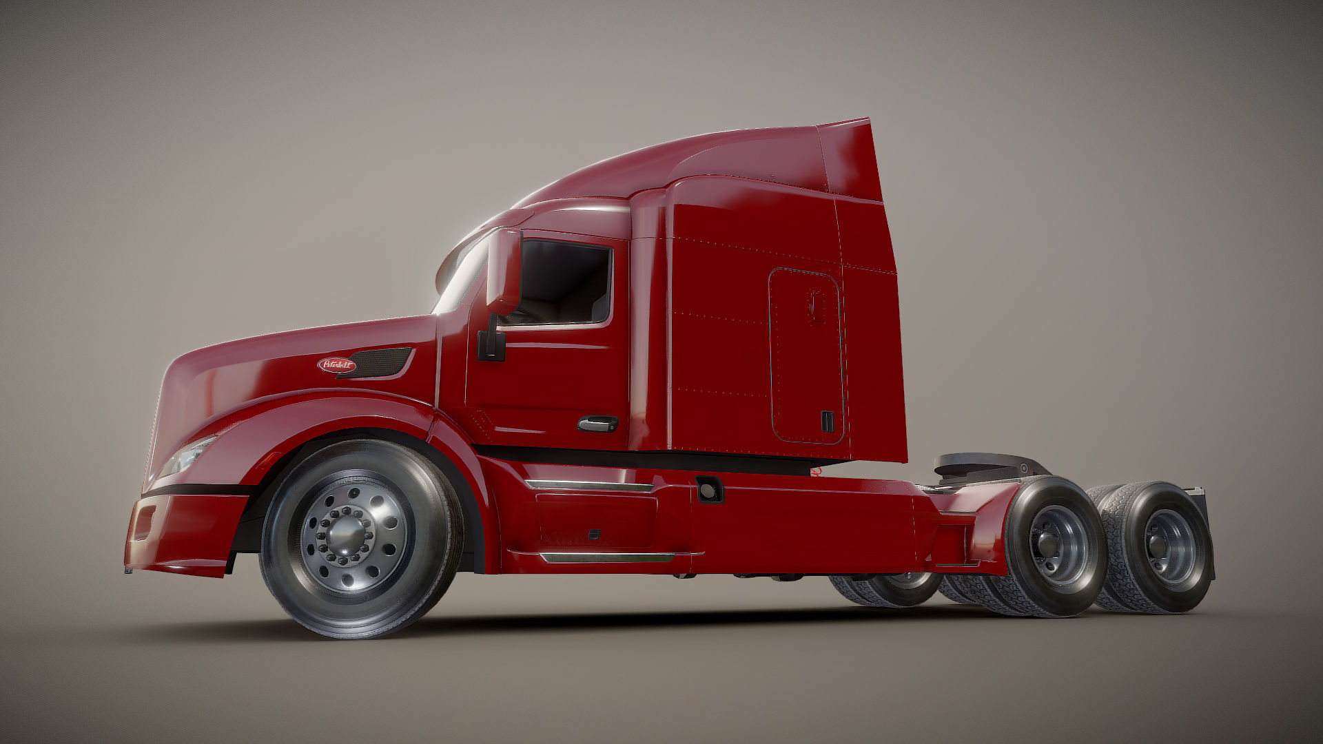 Peterbilt 579 truck Low-poly 3D model_24
