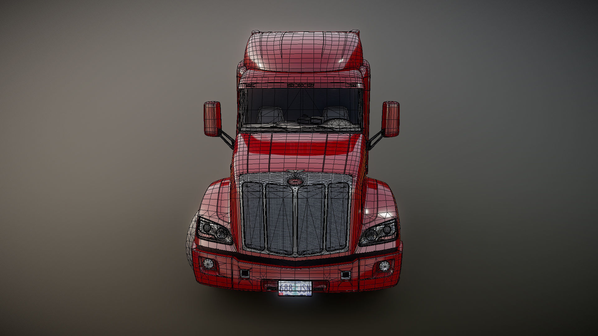 Peterbilt 579 truck Low-poly 3D model_29