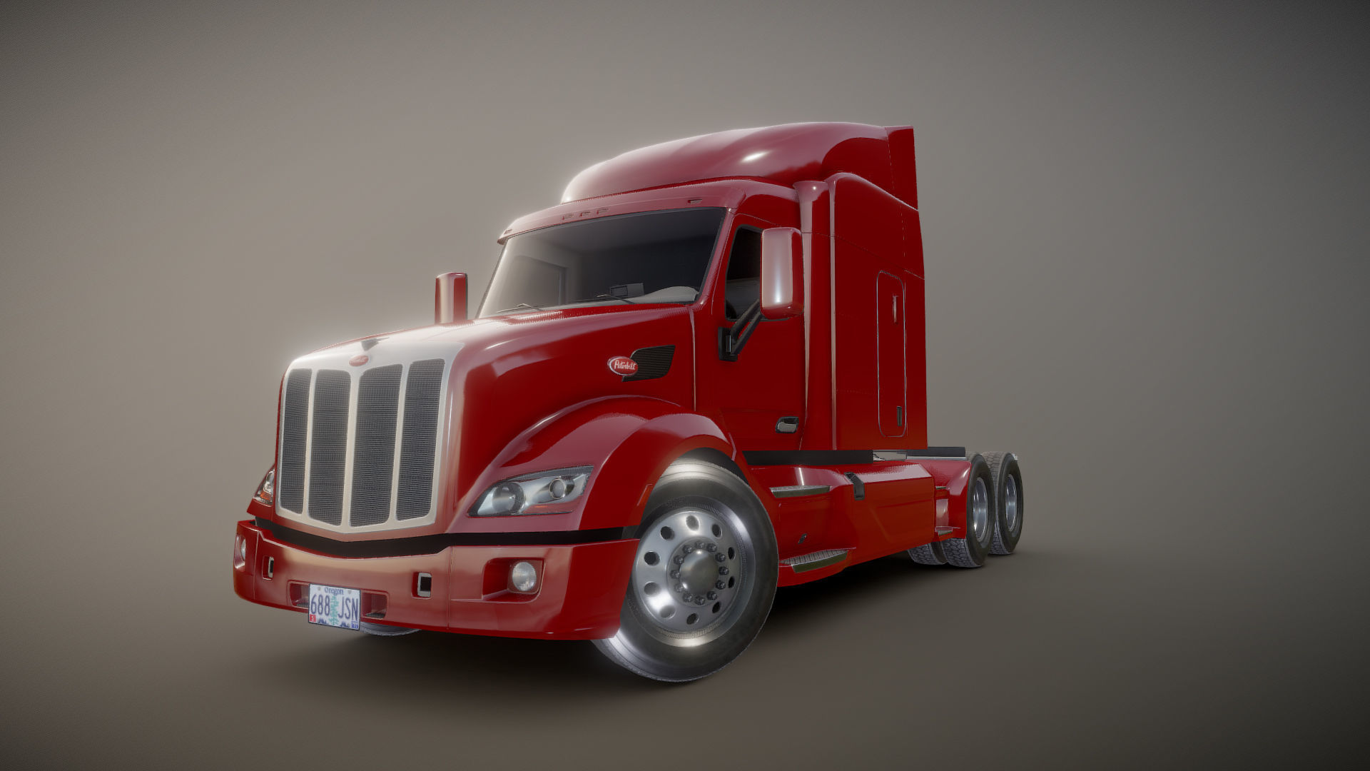 Peterbilt 579 truck Low-poly 3D model_25