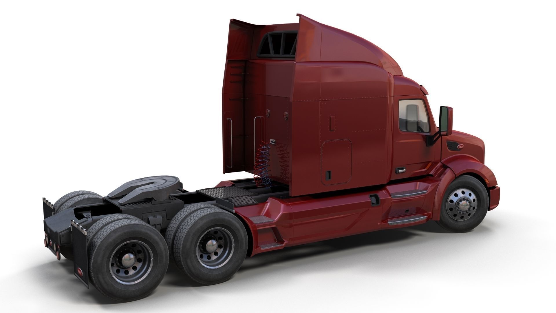 Peterbilt 579 truck Low-poly 3D model_3