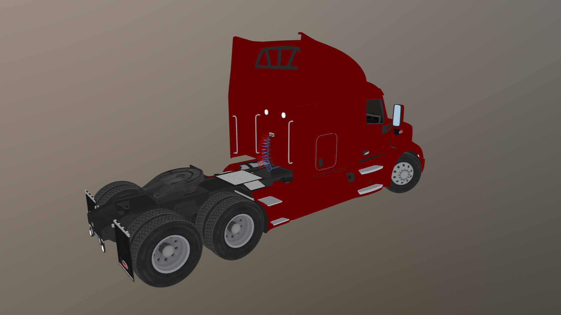 Peterbilt 579 truck Low-poly 3D model_37